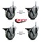 Service Caster 4 Inch Gray Polyurethane 12 MM Threaded Stem Caster Set with Brake SCC-TS20S414-PPUB-PLB-M1215-4 - alternate 3